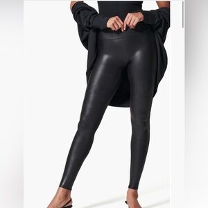 SPANX Black Faux Leather Leggings